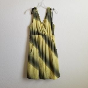 Anthropologie Maeve Green Stripe Cotton Sun Dress M